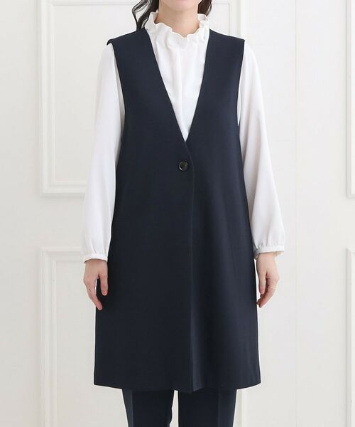 SHOO・LA・RUE / シューラルー ベスト | 【洗濯機可/イージーケア/ストレッチ】きちんと楽に。カットジョーゼットロングジレ | 詳細13