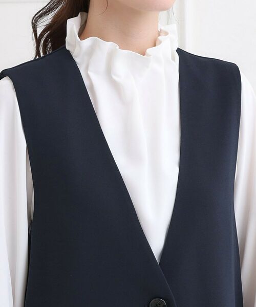 SHOO・LA・RUE / シューラルー ベスト | 【洗濯機可/イージーケア/ストレッチ】きちんと楽に。カットジョーゼットロングジレ | 詳細16