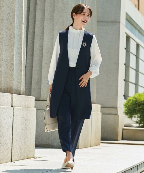 SHOO・LA・RUE / シューラルー ベスト | 【洗濯機可/イージーケア/ストレッチ】きちんと楽に。カットジョーゼットロングジレ | 詳細24