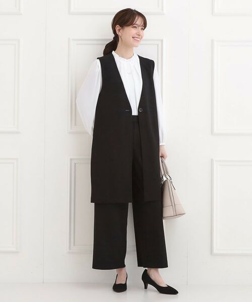 SHOO・LA・RUE / シューラルー ベスト | 【洗濯機可/イージーケア/ストレッチ】きちんと楽に。カットジョーゼットロングジレ | 詳細3