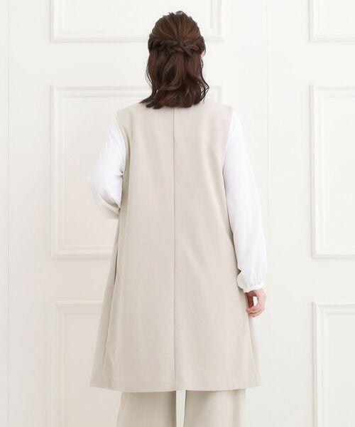 SHOO・LA・RUE / シューラルー ベスト | 【洗濯機可/イージーケア/ストレッチ】きちんと楽に。カットジョーゼットロングジレ | 詳細6