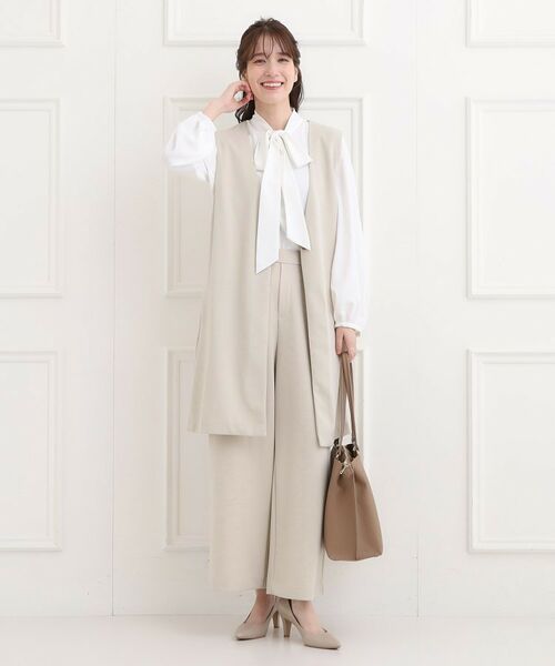 SHOO・LA・RUE / シューラルー ベスト | 【洗濯機可/イージーケア/ストレッチ】きちんと楽に。カットジョーゼットロングジレ | 詳細7