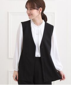 SHOO・LA・RUE / シューラルー ベスト | 【洗濯機可/イージーケア/ストレッチ】きちんと楽に。カットジョーゼットペプラムジレ