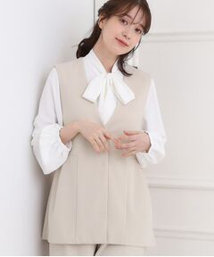 SHOO・LA・RUE / シューラルー ベスト | 【洗濯機可/イージーケア/ストレッチ】きちんと楽に。カットジョーゼットペプラムジレ