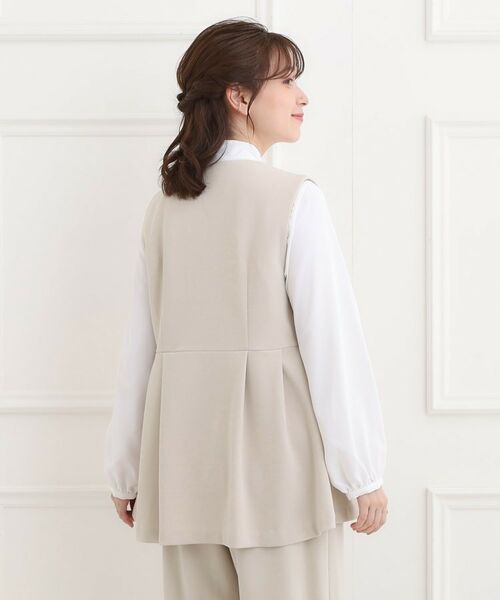 SHOO・LA・RUE / シューラルー ベスト | 【洗濯機可/イージーケア/ストレッチ】きちんと楽に。カットジョーゼットペプラムジレ | 詳細10