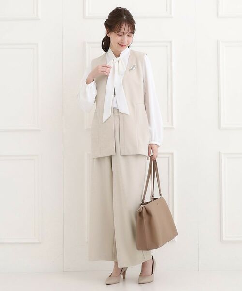 SHOO・LA・RUE / シューラルー ベスト | 【洗濯機可/イージーケア/ストレッチ】きちんと楽に。カットジョーゼットペプラムジレ | 詳細11