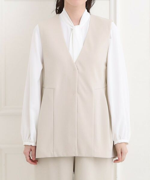 SHOO・LA・RUE / シューラルー ベスト | 【洗濯機可/イージーケア/ストレッチ】きちんと楽に。カットジョーゼットペプラムジレ | 詳細13