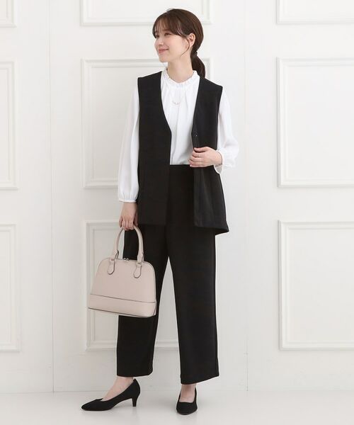 SHOO・LA・RUE / シューラルー ベスト | 【洗濯機可/イージーケア/ストレッチ】きちんと楽に。カットジョーゼットペプラムジレ | 詳細3