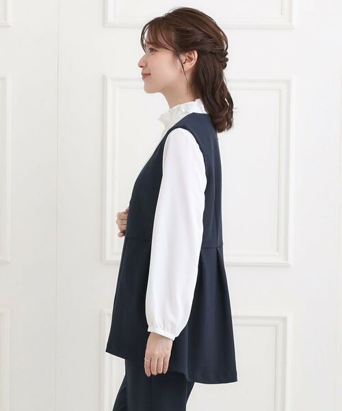SHOO・LA・RUE / シューラルー ベスト | 【洗濯機可/イージーケア/ストレッチ】きちんと楽に。カットジョーゼットペプラムジレ | 詳細6