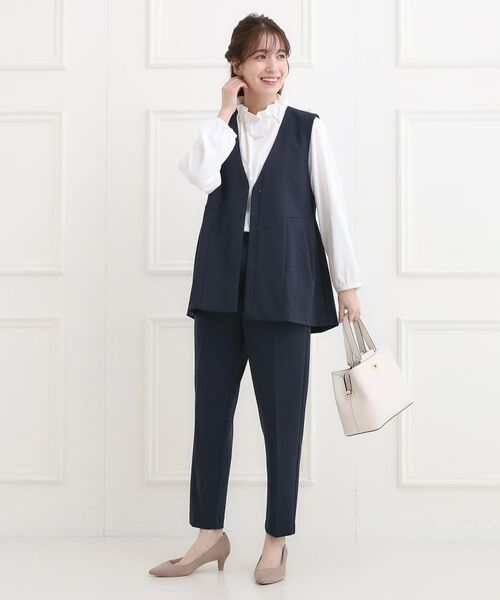 SHOO・LA・RUE / シューラルー ベスト | 【洗濯機可/イージーケア/ストレッチ】きちんと楽に。カットジョーゼットペプラムジレ | 詳細7