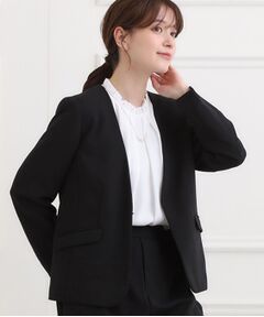 SHOO・LA・RUE / シューラルー ノーカラージャケット | 【洗濯機可/イージーケア/ストレッチ】きちんと楽に。カットジョーゼットジャケット