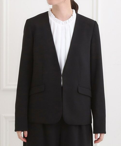 SHOO・LA・RUE / シューラルー ノーカラージャケット | 【洗濯機可/イージーケア/ストレッチ】きちんと楽に。カットジョーゼットジャケット | 詳細13