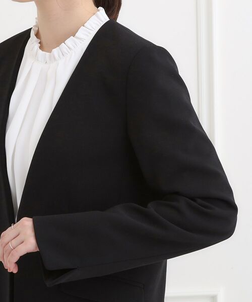 SHOO・LA・RUE / シューラルー ノーカラージャケット | 【洗濯機可/イージーケア/ストレッチ】きちんと楽に。カットジョーゼットジャケット | 詳細17