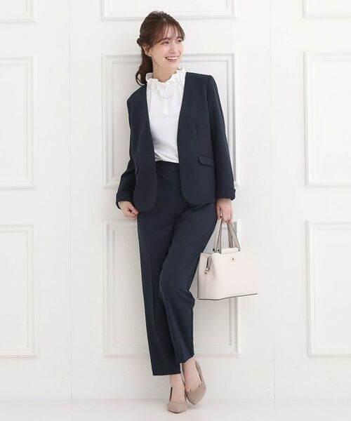 SHOO・LA・RUE / シューラルー パンツ | 【洗濯機/イージーケア/ストレッチ】きちんと楽に。カットジョーゼットテーパードパンツ | 詳細11