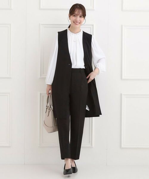 SHOO・LA・RUE / シューラルー パンツ | 【洗濯機/イージーケア/ストレッチ】きちんと楽に。カットジョーゼットテーパードパンツ | 詳細3