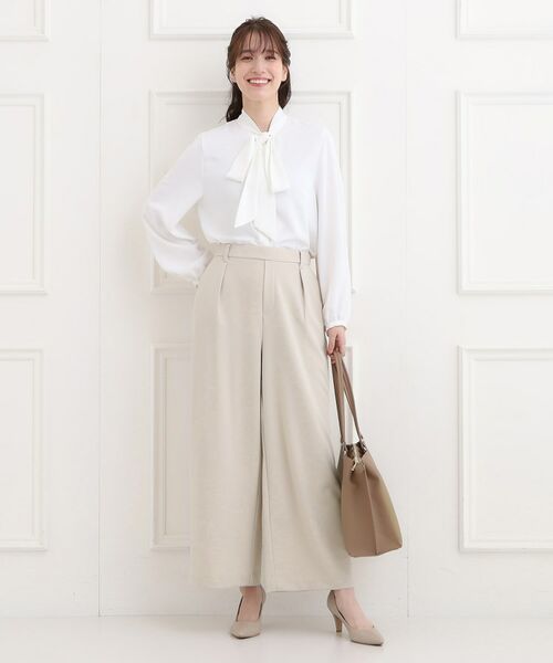 SHOO・LA・RUE / シューラルー パンツ | 【洗濯機可/イージーケア/ストレッチ】きちんと楽に。カットジョーゼットワイドパンツ | 詳細8