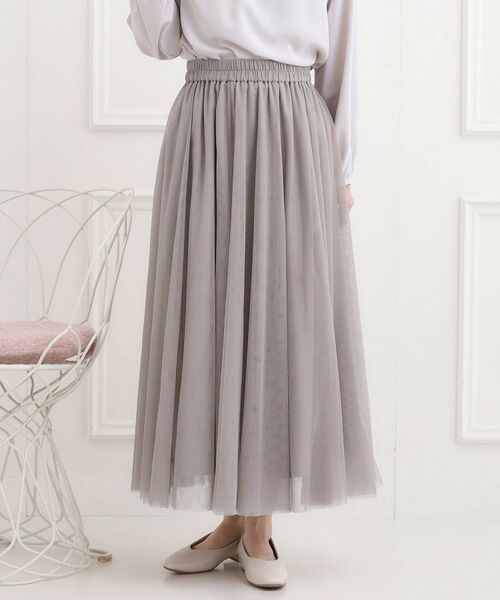 SHOO・LA・RUE/シューラルー 【洗濯機可】滑らか軽やか シーン問わず着れるチュールギャザースカート ライトベージュ(051) 00(FREE) SHOO・LA・RUE/シューラルー 【洗濯機可】滑らか軽やか シーン問わず着れるチュールギャザースカート ライトベージュ(051) 00(FREE)