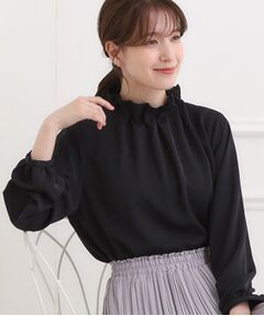 SHOO・LA・RUE / シューラルー シャツ・ブラウス | 【洗濯機可/S-3L】上品で華やか スタンドフリルブラウス