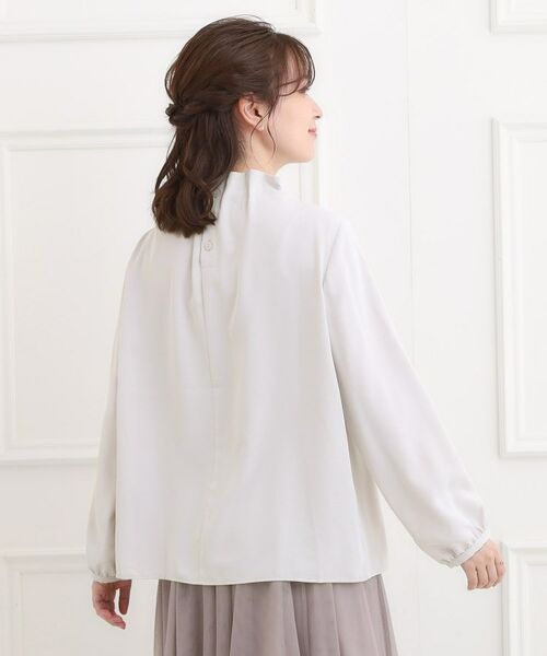 SHOO・LA・RUE / シューラルー シャツ・ブラウス | 【洗濯機可/S-3L】上品で華やか スタンドフリルブラウス | 詳細10