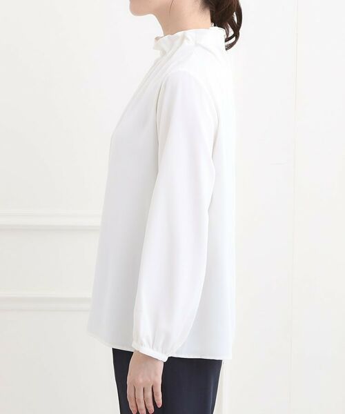 SHOO・LA・RUE / シューラルー シャツ・ブラウス | 【洗濯機可/S-3L】上品で華やか スタンドフリルブラウス | 詳細14