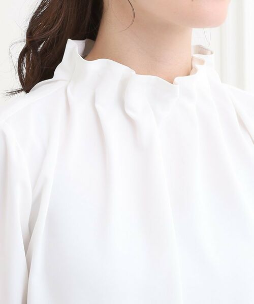 SHOO・LA・RUE / シューラルー シャツ・ブラウス | 【洗濯機可/S-3L】上品で華やか スタンドフリルブラウス | 詳細16