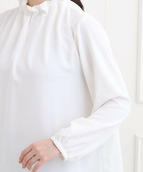 SHOO・LA・RUE / シューラルー シャツ・ブラウス | 【洗濯機可/S-3L】上品で華やか スタンドフリルブラウス | 詳細18