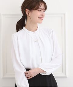 SHOO・LA・RUE / シューラルー シャツ・ブラウス | 【洗濯機可/裏地つき】ミニフリル クルーネックブラウス