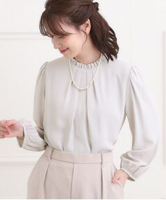 SHOO・LA・RUE / シューラルー シャツ・ブラウス | 【洗濯機可/裏地つき】ミニフリル クルーネックブラウス
