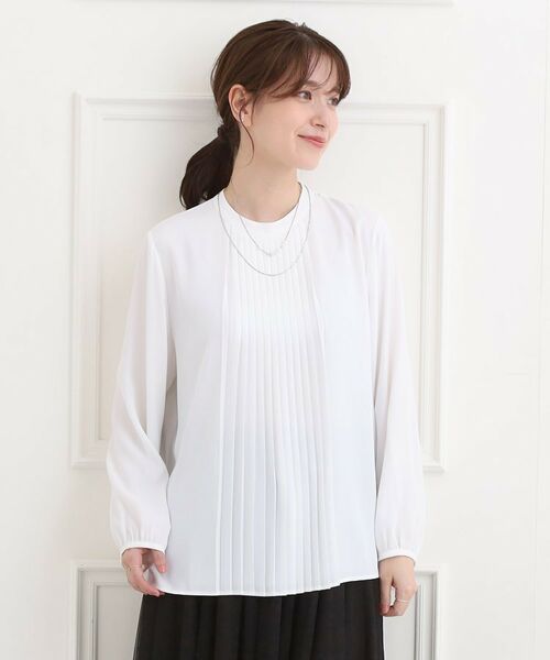 SHOO・LA・RUE / シューラルー シャツ・ブラウス | 【洗濯機可】上品映えする フロントプリーツブラウス | 詳細1