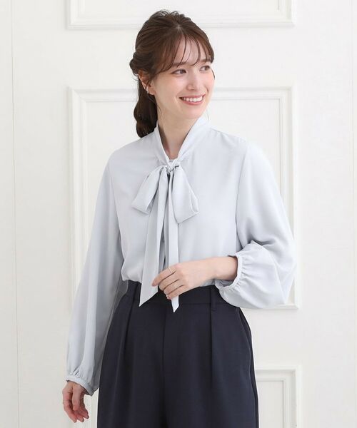 SHOO・LA・RUE / シューラルー シャツ・ブラウス | 【洗濯機可】すっきりバランスにこだわった リボンタイブラウス | 詳細10