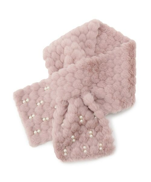 SHOO・LA・RUE / シューラルー マフラー・ショール・スヌード・ストール | フェイクファーハート型ビジューマフラー | 詳細1