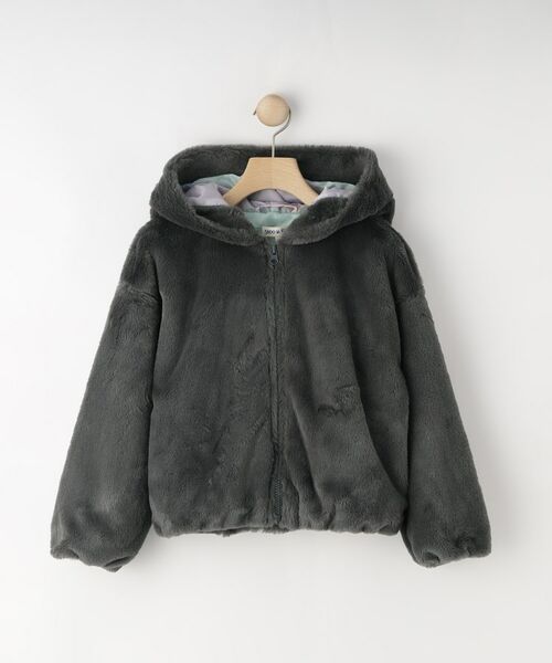 SHOO・LA・RUE / シューラルー パーカー | 【130-150cm/スクール】耳付きエコファーパーカ(チャコールグレー(014))
