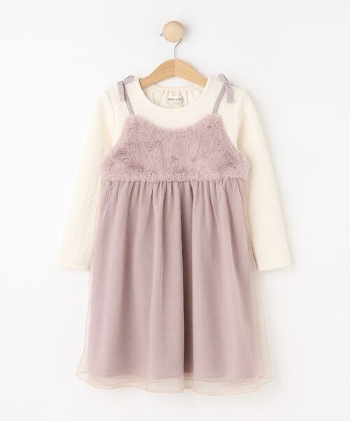 SHOO・LA・RUE / シューラルー ミニ丈・ひざ丈ワンピース | 【100-150cm】ファーチュールドッキングキャミワンピ | 詳細1