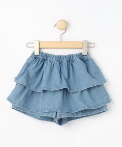 SHOO・LA・RUE / シューラルー ミニ・ひざ丈スカート | 【100-150cm】デニムティアードスカパン