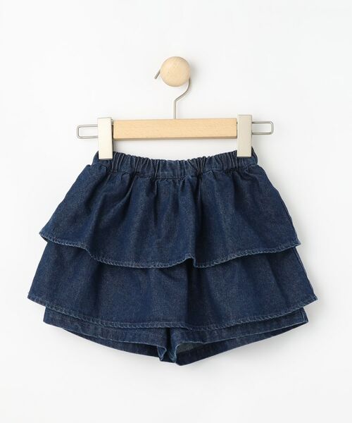 SHOO・LA・RUE / シューラルー ミニ・ひざ丈スカート | 【100-150cm】デニムティアードスカパン | 詳細1