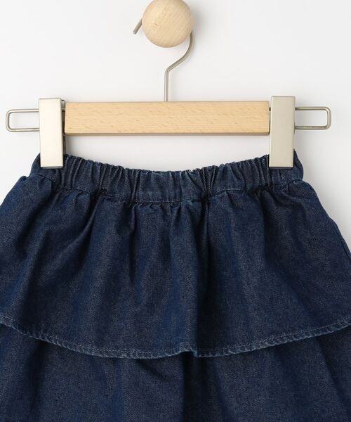 SHOO・LA・RUE / シューラルー ミニ・ひざ丈スカート | 【100-150cm】デニムティアードスカパン | 詳細3