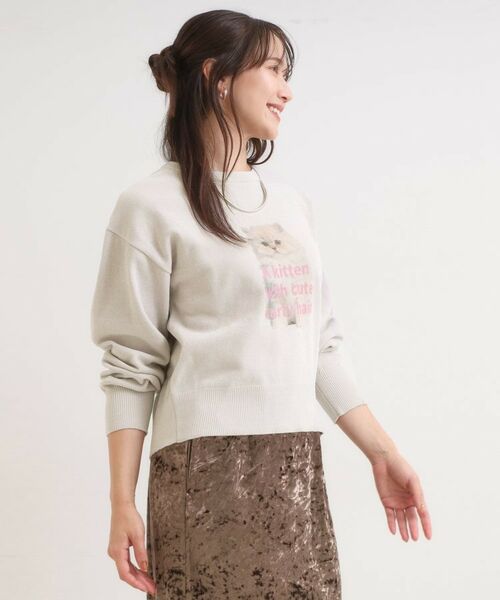 SHOO・LA・RUE / シューラルー ニット・セーター | 【S-LL】アニマルプリントが目を惹く 柔らかモールニット | 詳細2