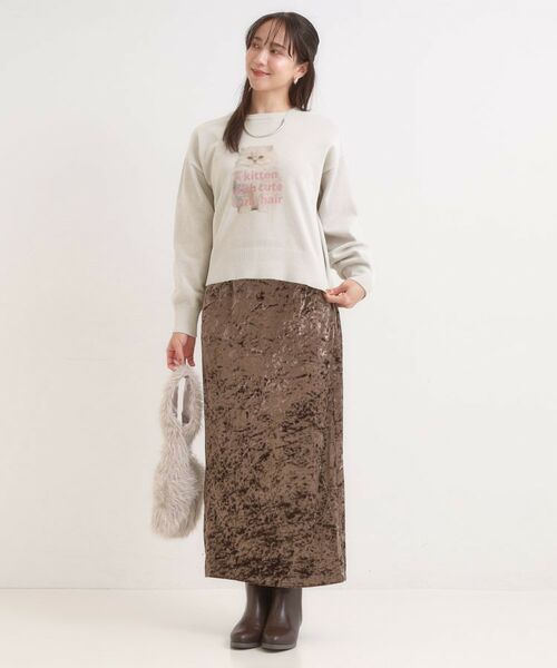 SHOO・LA・RUE / シューラルー ニット・セーター | 【S-LL】アニマルプリントが目を惹く 柔らかモールニット | 詳細3