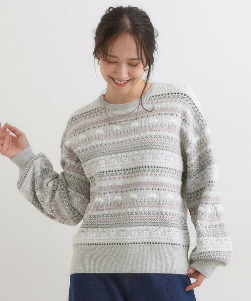 SHOO・LA・RUE / シューラルー ニット・セーター | 【旭山動物園応援商品】ノルディック柄 モールニット | 詳細1