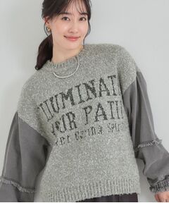 SHOO・LA・RUE / シューラルー ニット・セーター | お袖デニム切替 ブークレロゴニット