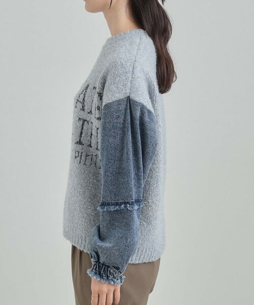 SHOO・LA・RUE / シューラルー ニット・セーター | お袖デニム切替 ブークレロゴニット | 詳細10