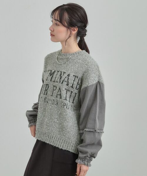 SHOO・LA・RUE / シューラルー ニット・セーター | お袖デニム切替 ブークレロゴニット | 詳細2