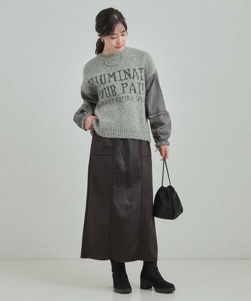 SHOO・LA・RUE / シューラルー ニット・セーター | お袖デニム切替 ブークレロゴニット | 詳細3