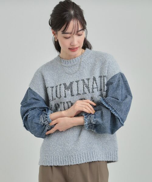 SHOO・LA・RUE / シューラルー ニット・セーター | お袖デニム切替 ブークレロゴニット | 詳細5