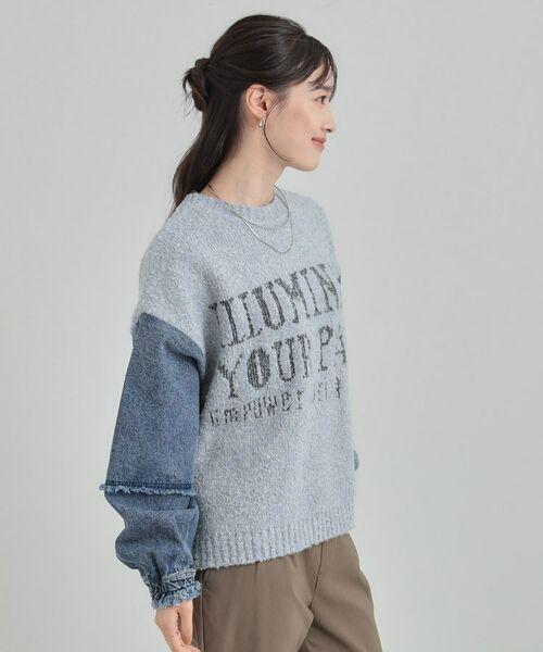 SHOO・LA・RUE / シューラルー ニット・セーター | お袖デニム切替 ブークレロゴニット | 詳細6