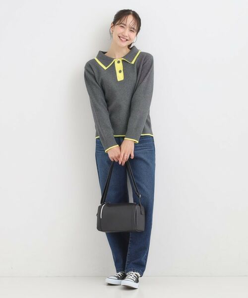 SHOO・LA・RUE / シューラルー ニット・セーター | 【S-LL】2枚襟配色のポロニット | 詳細7