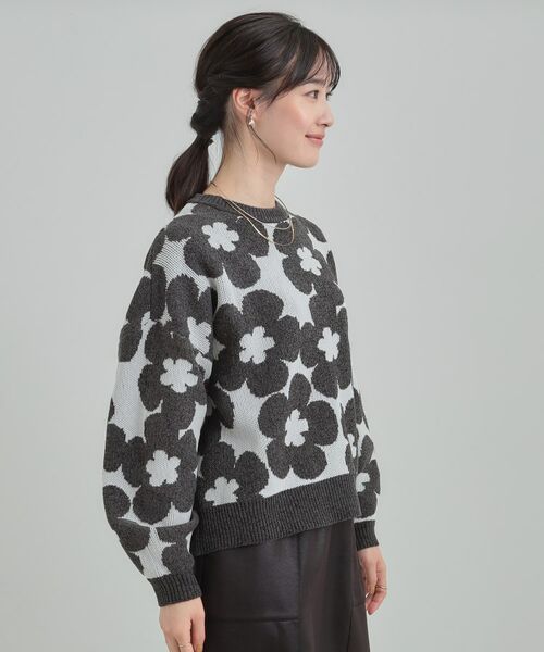 SHOO・LA・RUE / シューラルー ニット・セーター | 【S-LL】レトロ可愛い デイジー柄 総柄ニット | 詳細10