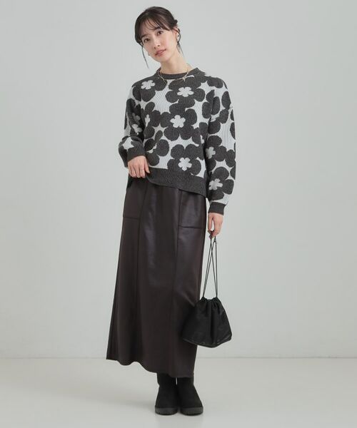 SHOO・LA・RUE / シューラルー ニット・セーター | 【S-LL】レトロ可愛い デイジー柄 総柄ニット | 詳細11