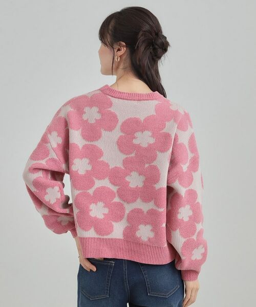 SHOO・LA・RUE / シューラルー ニット・セーター | 【S-LL】レトロ可愛い デイジー柄 総柄ニット | 詳細14