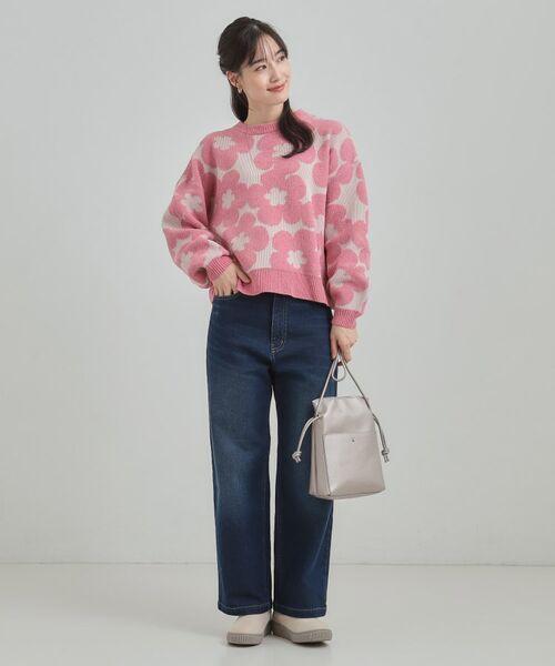 SHOO・LA・RUE / シューラルー ニット・セーター | 【S-LL】レトロ可愛い デイジー柄 総柄ニット | 詳細15